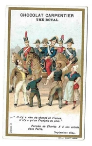 Charles X Septembre 1824 - Chromo Chocolat Carpentier - Trade card - Picture 1 of 2