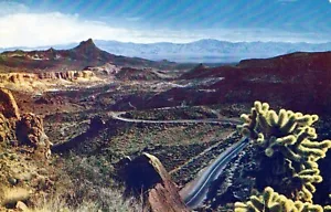 Cartolina Sitgreaves Pass Between Kingman Arizona Needle California Cholla Cactus - Foto 1 di 2