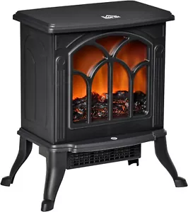 17" Freestanding Electric Fireplace Stove Space Heater with Realistic 750W/1500W - Picture 1 of 9