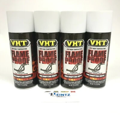 VHT SP101-4 PACK FLAT WHITE High Temperature FlameProof Header Paint - 11 oz Foto 1 de 3