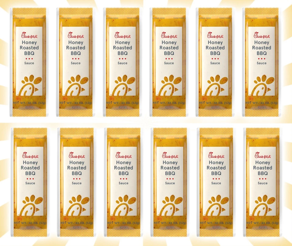 12 Chick-fil-A Honey Roasted BBQ Dipping Sauce Packets Barbecue .43 OZ FRESH