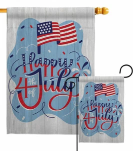 Red White July Garden Flag Fourth Patriotic Decorative Gift Yard House Banner - Picture 1 of 17