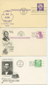 FDC, POSTAL CARDS WITH REPLY CARD - Picture 1 of 9