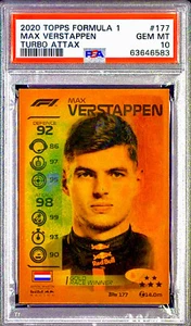 PSA 10 RC Max Verstappen 2020 Topps Turbo Attax F1 Gold Race Rookie Formula One - Picture 1 of 3