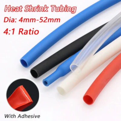 Tubo termorretráctil impermeable forrado pegamento adhesivo relación 4:1 4 mm-52 mm Foto 1 de 4