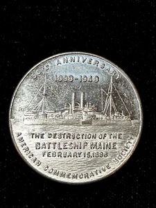 50. Jahrestag der Zerstörung des Schlachtschiffs Maine (Medaille) - Bild 1 von 2