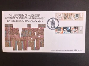GB Benham 1982 Information Technology Set su copertina primo giorno UMIST - Manchester - Foto 1 di 1