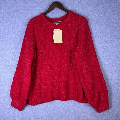 Suéter Michael Kors Para Mujer XL Rojo Brillante Brillante Pullover Cuello Redondo Clásico Nuevo con Etiquetas Foto 1 de 4