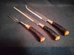 VINTAGE REGENT SHEFFIELD 3 PIECE STAINLESS STEEL CUTLERY SET MADE IN ENGLAND - Picture 1 of 4