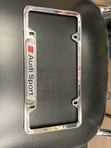 Genuine Audi Sport Chrome Stainless Steel License Plate Frame 2013 RS5 Good - Picture 1 of 13