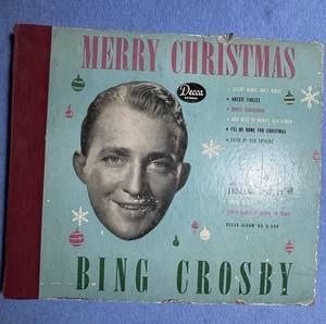 BING CROSBY *BONUS RECORDS* Merry Christmas 78RPM 1945 Decca Vinyl Album A-550 - Picture 1 of 24