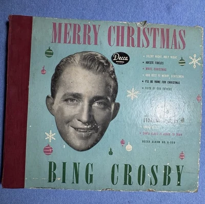 BING CROSBY *BONUS RECORDS* Merry Christmas 78RPM 1945 Decca Vinyl Album A-550 - Image 1 of 4