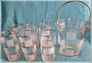 VINTAGE MSM DRINKING GLASS AND ICE BUCKET - Picture 1 of 1