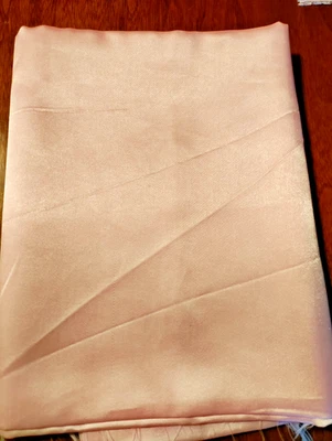 FABRIC REMNANT LIGHT WEIGHT PALE PINK SATIN 1 YD X 38" - Image 1 of 3