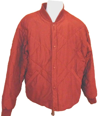 CABELAS MENS QUILTED PUFFER CHESTNUT JACKET RED ORANGE THINSULATE FILL COAT~XL - Image 1 of 4