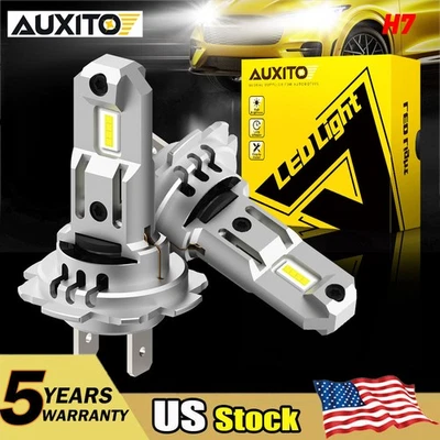 2X AUXITO H7 LED Headlight Bulb Kit High Low Beam 6500K HID Xenon White 20000LM - Image 1 of 4