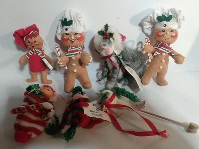 Lote de 7 Adornos de Navidad Annalee Gatito con Luces Muñecas Mobillitee EE. UU. Hecho a Mano Foto 1 de 4