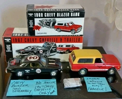 Chevy Blazer 1969 y Chevy Chevelle 1967 bancos de monedas ¡¡sin remolque solo autos!!! Foto 1 de 4