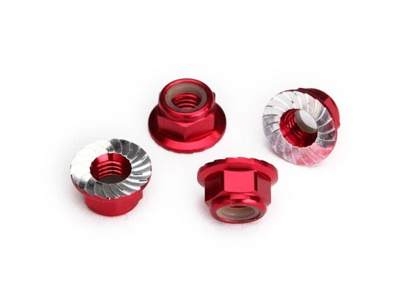 Traxxas 1/7 Maxx Slash * Aluminum 5mm Flanged Nylon Locking Nut, Red * 8447R - Image 1 of 1