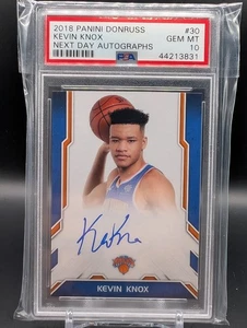 2018 Panini Donruss Next Day Auto Kevin Knox Rookie RC PSA 10 NY Knicks - Picture 1 of 2