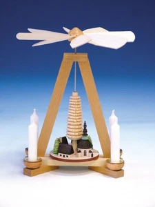 Pyramide mit Seiffener Kirche für Kerzen - Knuth Neuber Erzgebirge NEU & OVP - Picture 1 of 1