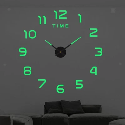 Luminous Wall Clock Stickers Minimalist Acrylic DIY Wall - Image 1 of 4