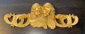 Vintage Gold Angel Cherub Wall Decor Scroll 11.75” x 4.5” - Picture 1 of 5