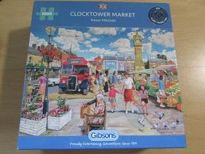 LOOK* Superb & Complete GIBSONS 1000 pc Jigsaw Puzzle CLOCKTOWER MARKET - Picture 1 of 5