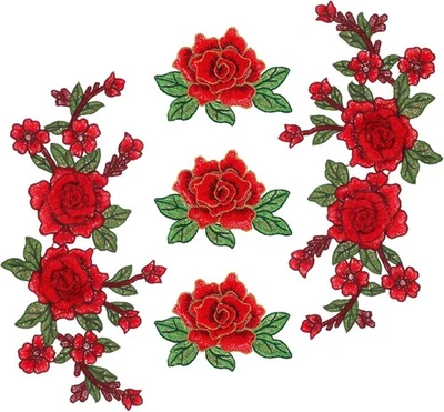 5 parches bordados de flores de rosa para manualidades, bolsos, chaquetas hágalo usted mismo Foto 1 de 4
