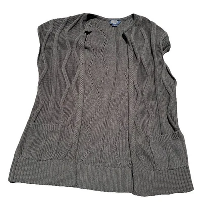 Cárdigan Pendleton XL Verde Tejido con Cable Frente Abierto Chaleco Largo Sin Mangas Foto 1 de 4