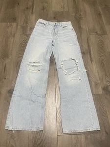 Pantalones de mezclilla We the Free Tinsley tiro alto holgados pierna recta Free People nuevos sin etiquetas talla 28 - Imagen 1 de 8