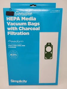 Simplicity Freedom HEPA Kohle Vakuumbeutel SLHC 5er Pack ORIGINAL, NEU, offener Karton - Bild 1 von 1