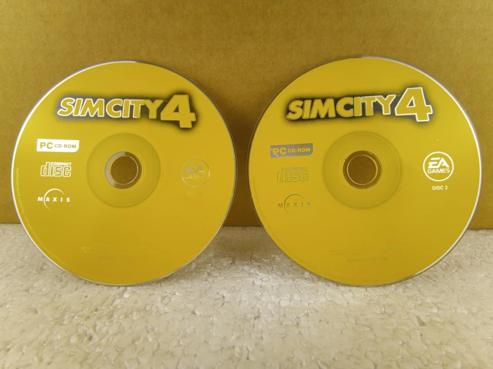 SimCity 4 PC CD-ROM 2 Disc Set (Disc Only) EA Games Maxis 2003 Loose Authentic - Image 1 of 1