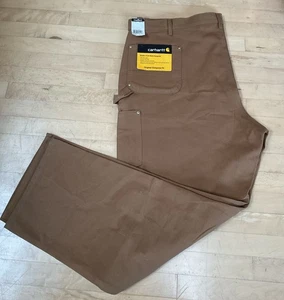 Neu mit Etikett NEU Carhartt B01 BRN Firm Duck Double Front Latzhose Arbeitshose 48 x 32 - Bild 1 von 9