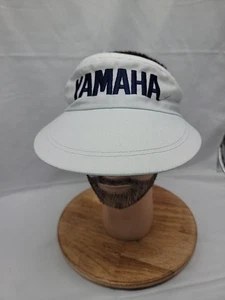 Vintage Unisex Yamaha Tennis/Golf Visier weiß mit blauem Schriftzug Einheitsgröße - Bild 1 von 5