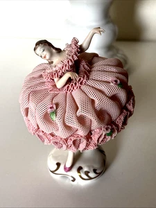 Irish Dresden Ninette Figurine Pink Dress Porcelain Limited Edition 87/500 - Picture 1 of 19