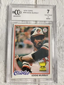 1978 Topps #36 Eddie Murray Rookie Card BCCG 7 Graded - Picture 1 of 2