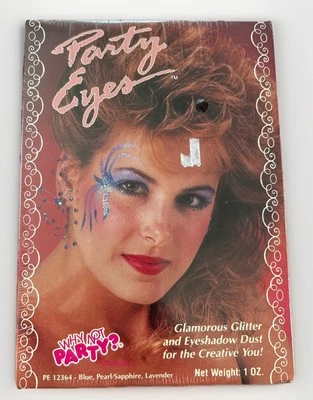Raro Vintage Party Eyes 1987 Sombra de Ojos Brillo Esponja, Cepillo, Libro NUEVO SELLADO Foto 1 de 4