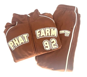 Tuta uomo Phat Farm vintage marrone taglia media 99577 RARA hip hop anni 90 - Foto 1 di 14