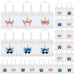24 Pieces Unicorn Gift Bags Non Woven Unicorn Goodie Bags with Handles Girl U... - Picture 1 of 7