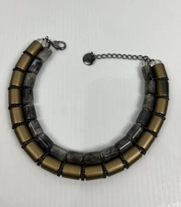 Pono Joan Goodman Women's Necklace Granite resin Two layer Collar Runway Couture - Picture 1 of 10