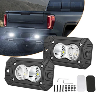 2X Flush Mount 4inch LED Work Light Pods 40W Rear Bumper For Ford F150 F250 F350 - Image 1 of 4