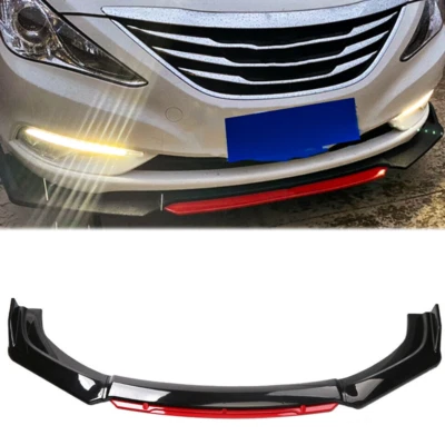 Front Bumper Lip Spoiler Splitter Diffuser Gloss Black Red For Hyundai Sonata - Image 1 of 4
