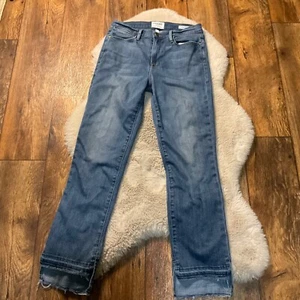 Frame Denim Jeans Gr. 28 Le High Straight Raw Hem Medium Blue - Bild 1 von 8