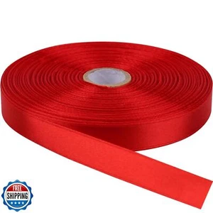 NISDOCF Single-Faced Sash Red Ribbon - 1/2 Inch x 50 Yards Bulk Roll - Decora - Picture 1 of 1