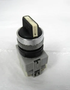 BLACK SELECTOR SPRING RETURN SWITCH W/CONTACT BLOCKS - Picture 1 of 5