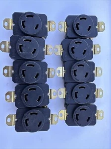 10-pk NEMA L6-30R Female Twist Lock 30A 250V 3 Wire Locking Receptacle - Picture 1 of 9