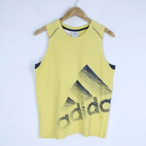 Canotta Adidas Taglia 16 Anni Ragazzo Logo Cotone Giallo Tinta Unita Bambino - Imagen 1 de 4