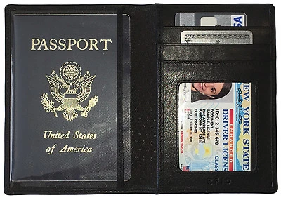 123 CHEAP CHECKS Leather RFID Passport Wallet Holder
