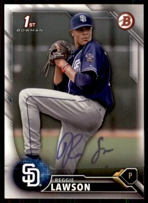 2016 Bowman Draft Picks & Prospects Reggie Lawson Signed IP AUTO San Diego - Image 1 of 2